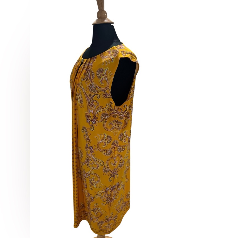 Liz Claiborne Yellow Paisley Sleeveless Lightweight Dress-size XL - Picture 3 of 6
